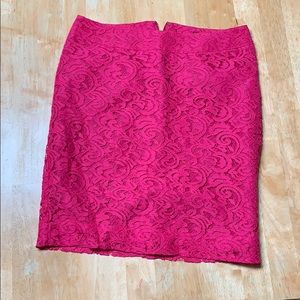 Pink lace skirt